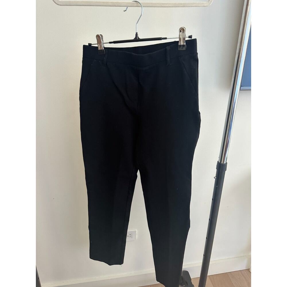 Quince Womens Ultra-Stretch Ponte Straight Leg Pant Pull On Black Size S Petite